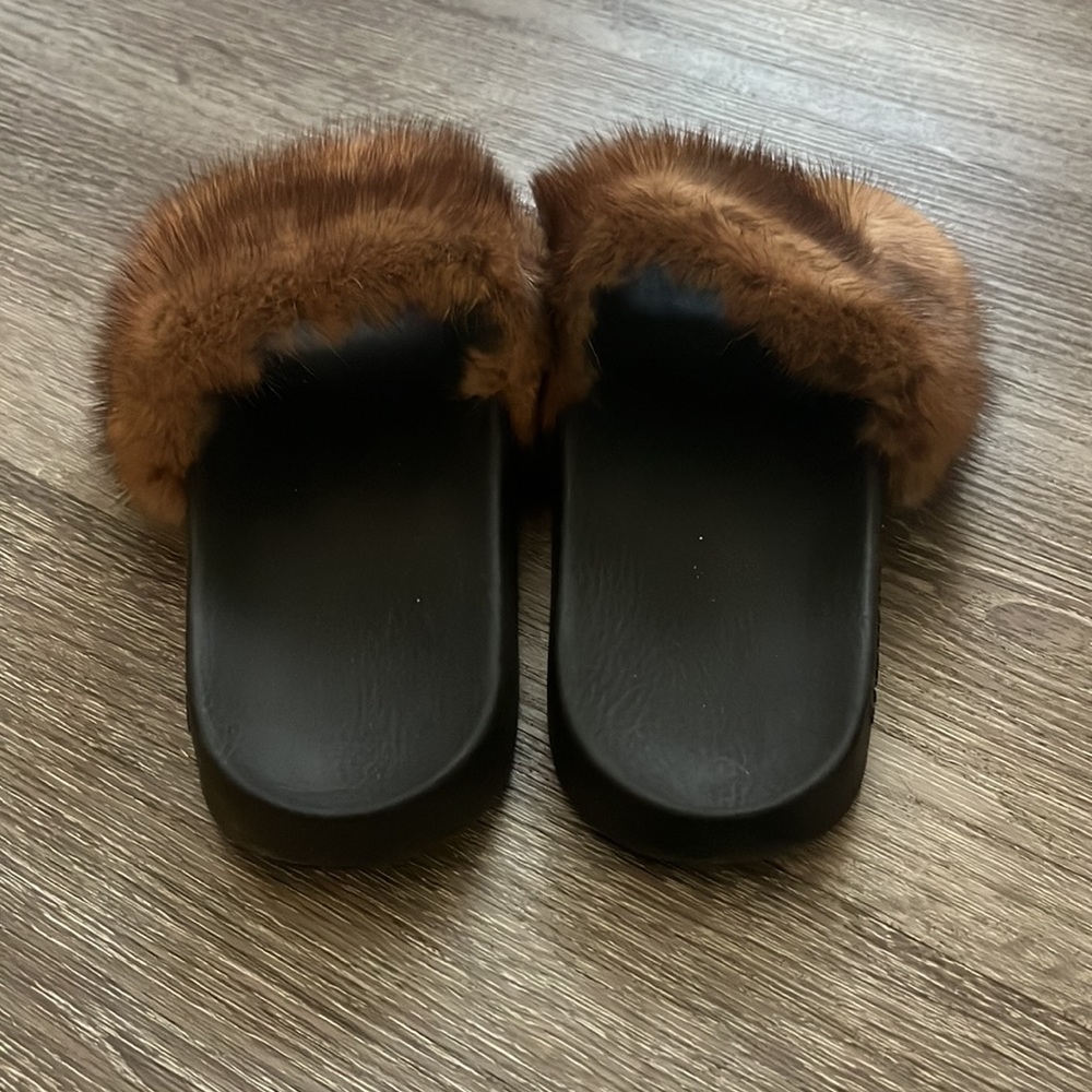 Givenchy Fur Slip On Slides - image 2